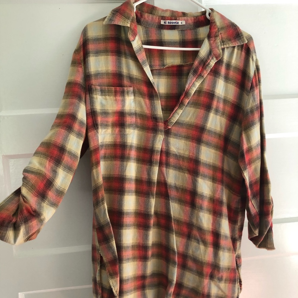 Long t- shirt style flannel